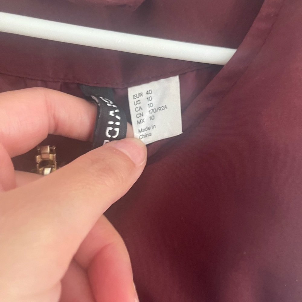 Divided Maroon Bomber Jacket - Picture 4 of 6